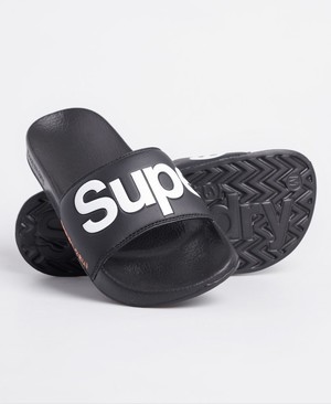 Superdry Classic Pool Férfi Papucs Fekete | ZSYIM0685